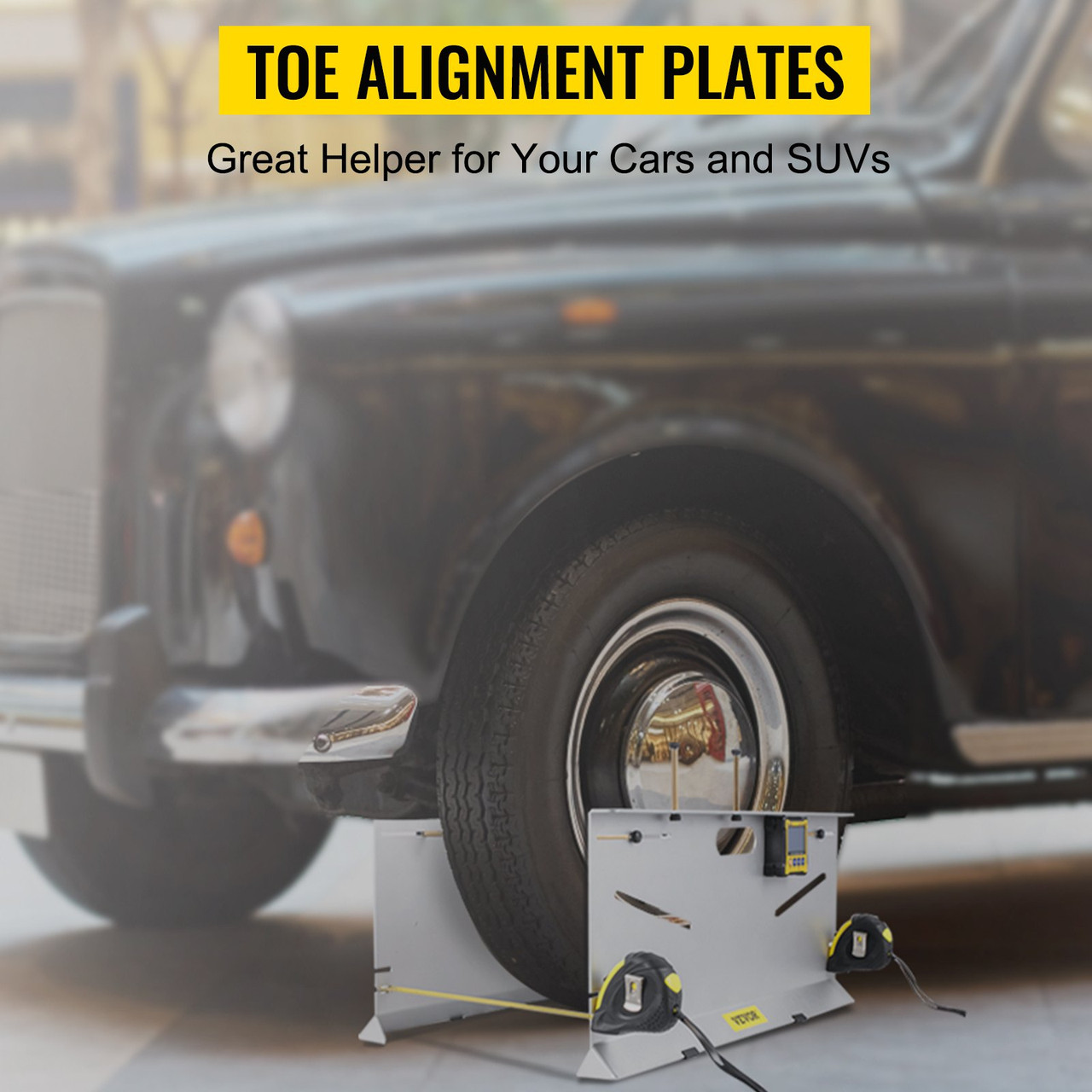 Wheel Alignment Tool, 6 Probes Toe Plates, LED Toe Alignment Plates, Double 16Ft Tape Measures Alignment Tools Automotive, Charging Toe Alignment Tool, Wheel Alignment Tool Gauge Camber Caster