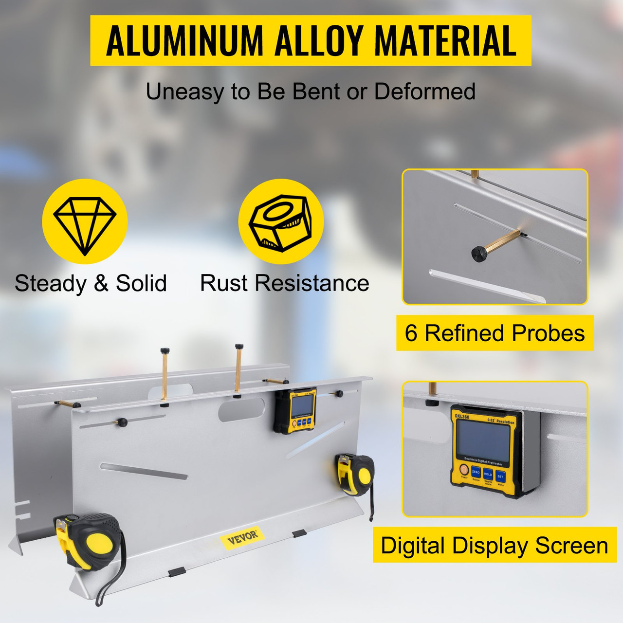 Wheel Alignment Tool, 6 Probes Toe Plates, LED Toe Alignment Plates ...