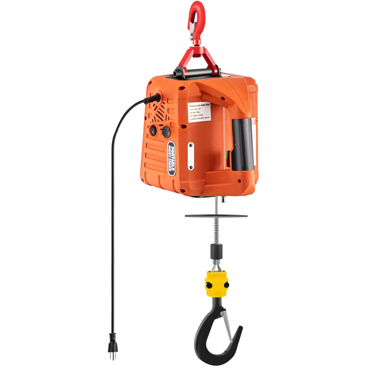 Electric Hoist Winch, 1100lbs Portable Electric Winch, 1500W 110V Power Winch Crane, 25ft Lifting Height, w/Wireless Remote Control and Overload Protection for Garages Warehouse Lifting Towing