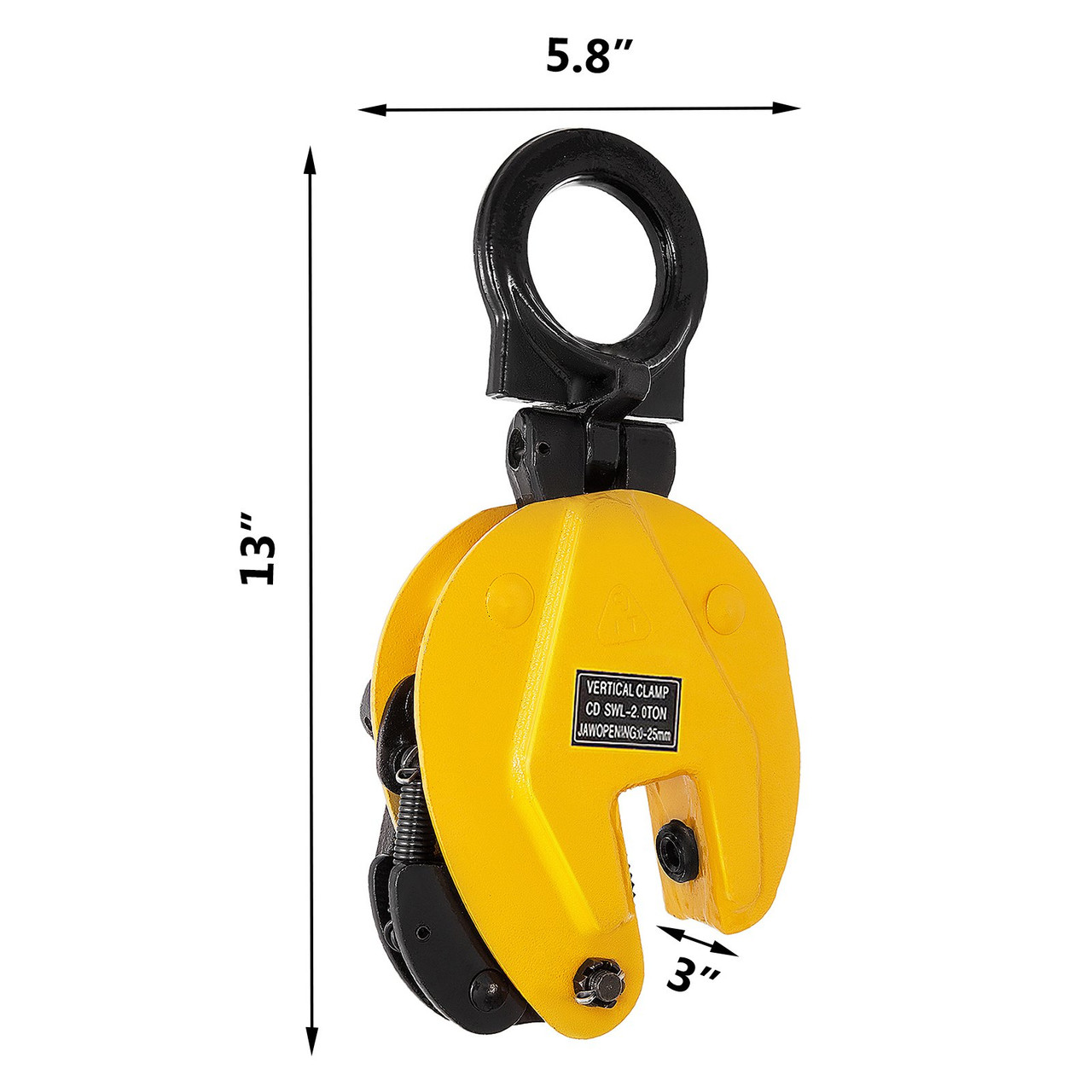 4400lbs Industrial Vertical Plate Lifting Clamp Lift 0-1inch Opening Heavy Duty