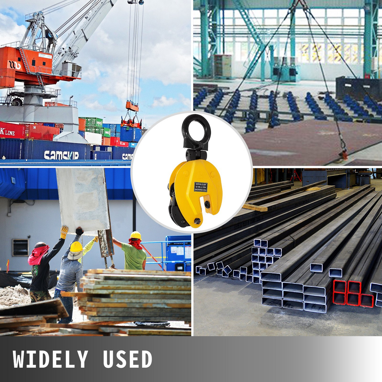 4400lbs Industrial Vertical Plate Lifting Clamp Lift 0-1inch Opening Heavy Duty