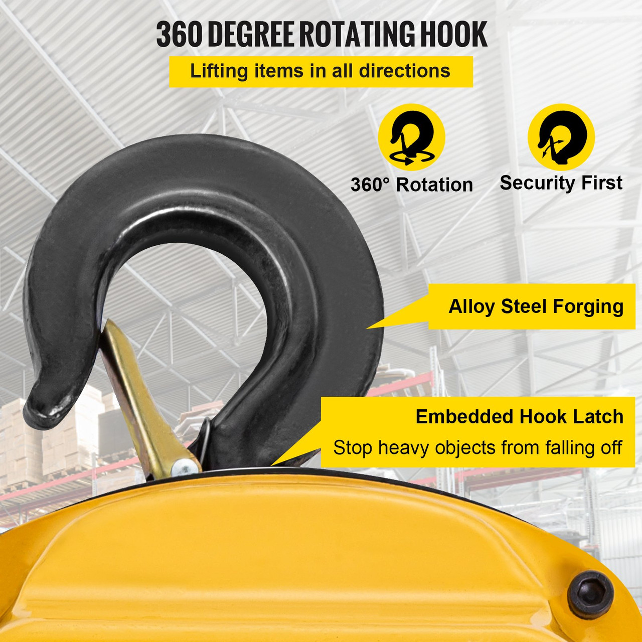 Chain Hoist Manual Chain Block 0.5 Ton 2 Hooks for Lifting Pulling Construction