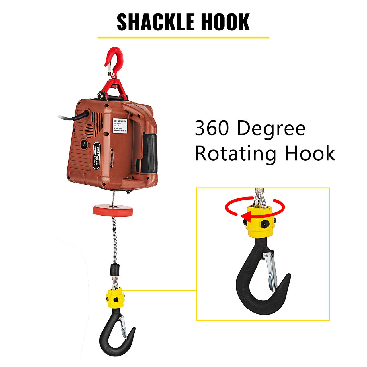 110v Electric Hoist Winch Ac Corded Version 885000 Hoisting Pullzall 7.6m 120v