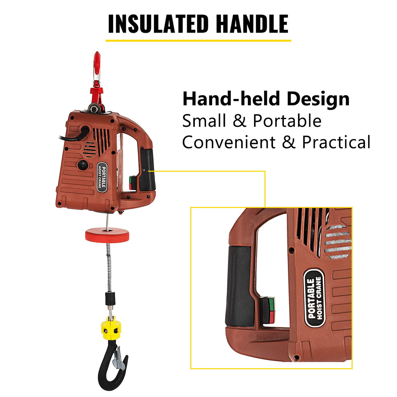 110v Electric Hoist Winch Ac Corded Version 885000 Hoisting Pullzall 7.6m 120v