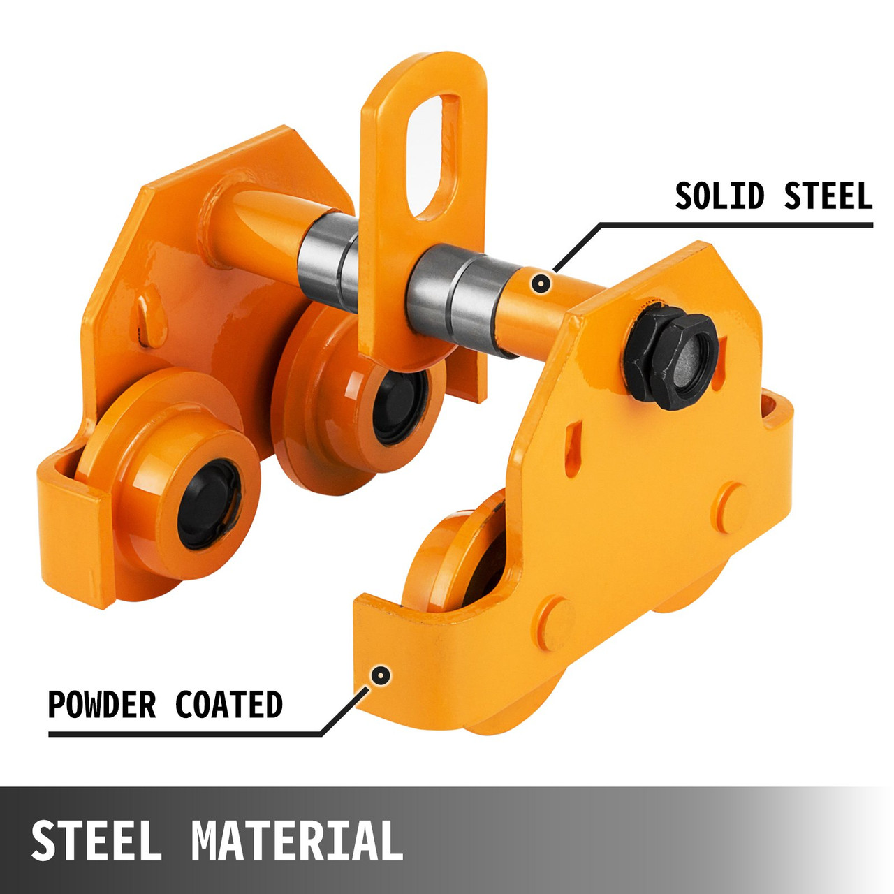 1 Ton Push Beam Trolley Hoist Winch Crane Lift Fits I-Beam New