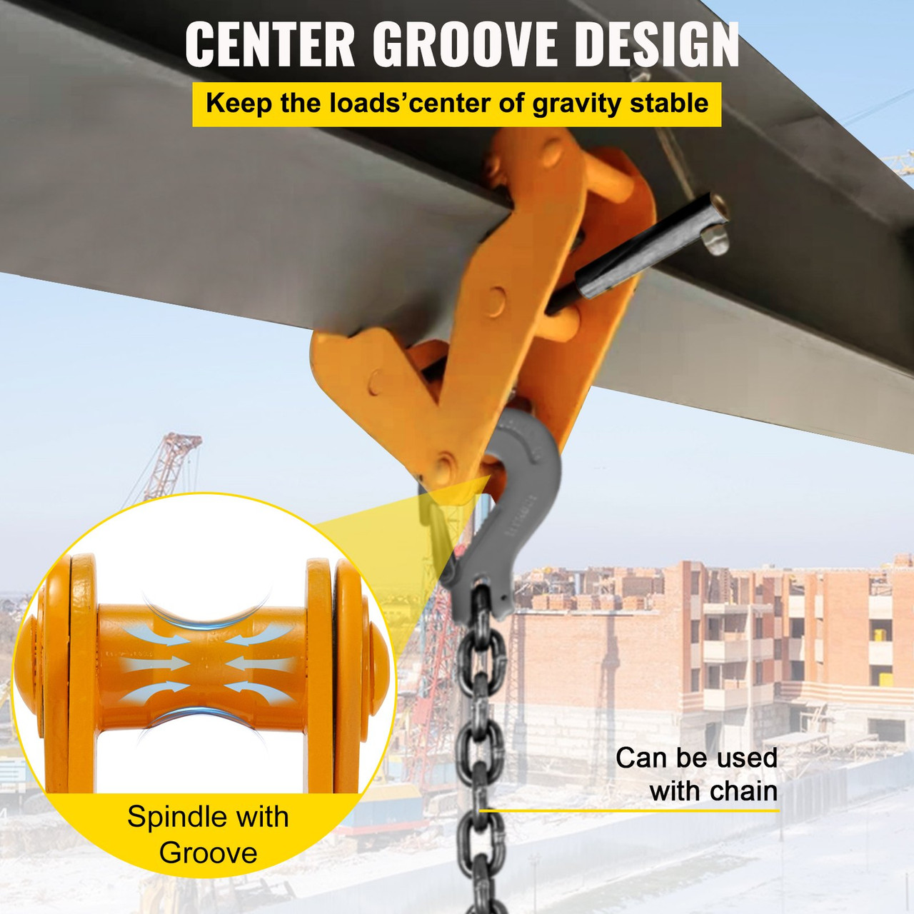 Beam Clamp I Beam Lifting Clamp 2200lbs/1tonheavy Duty Beam Hangers In Yellow