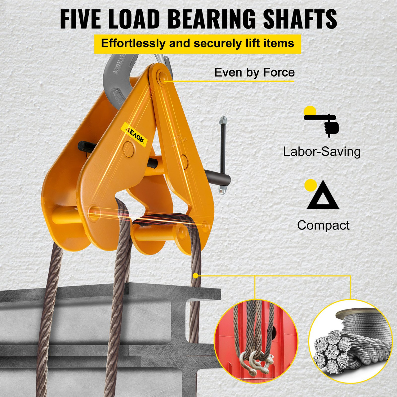 Beam Clamp I Beam Lifting Clamp 4400lbs/2tonheavy Duty Beam Hangers In Yellow