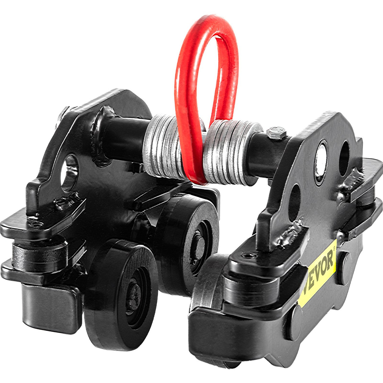 Manual Trolley, 550LBS/0.25Ton Load Capacity Beam Trolley, 1.6-3.7inch Adjustable Width Push Beam, Track Roller Trolley with Dual Wheels Garage Hoist for Straight Curved I Beam