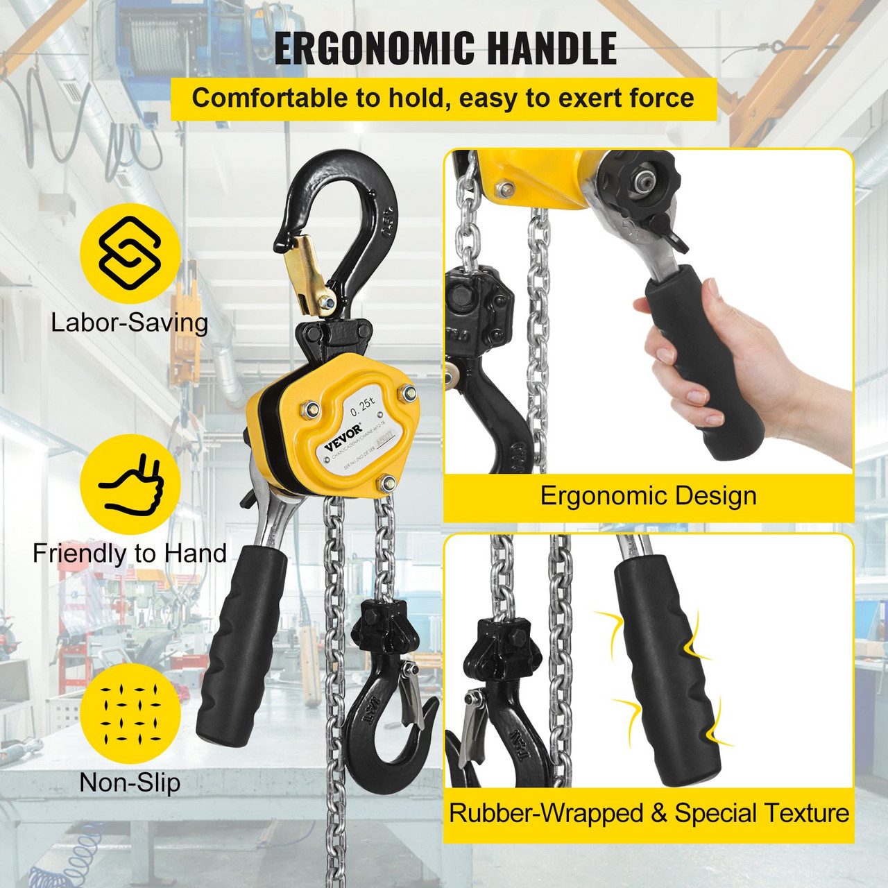 Mini Lever Hoist Chain Block 550lbs 5ft Versatile Construction Posts
