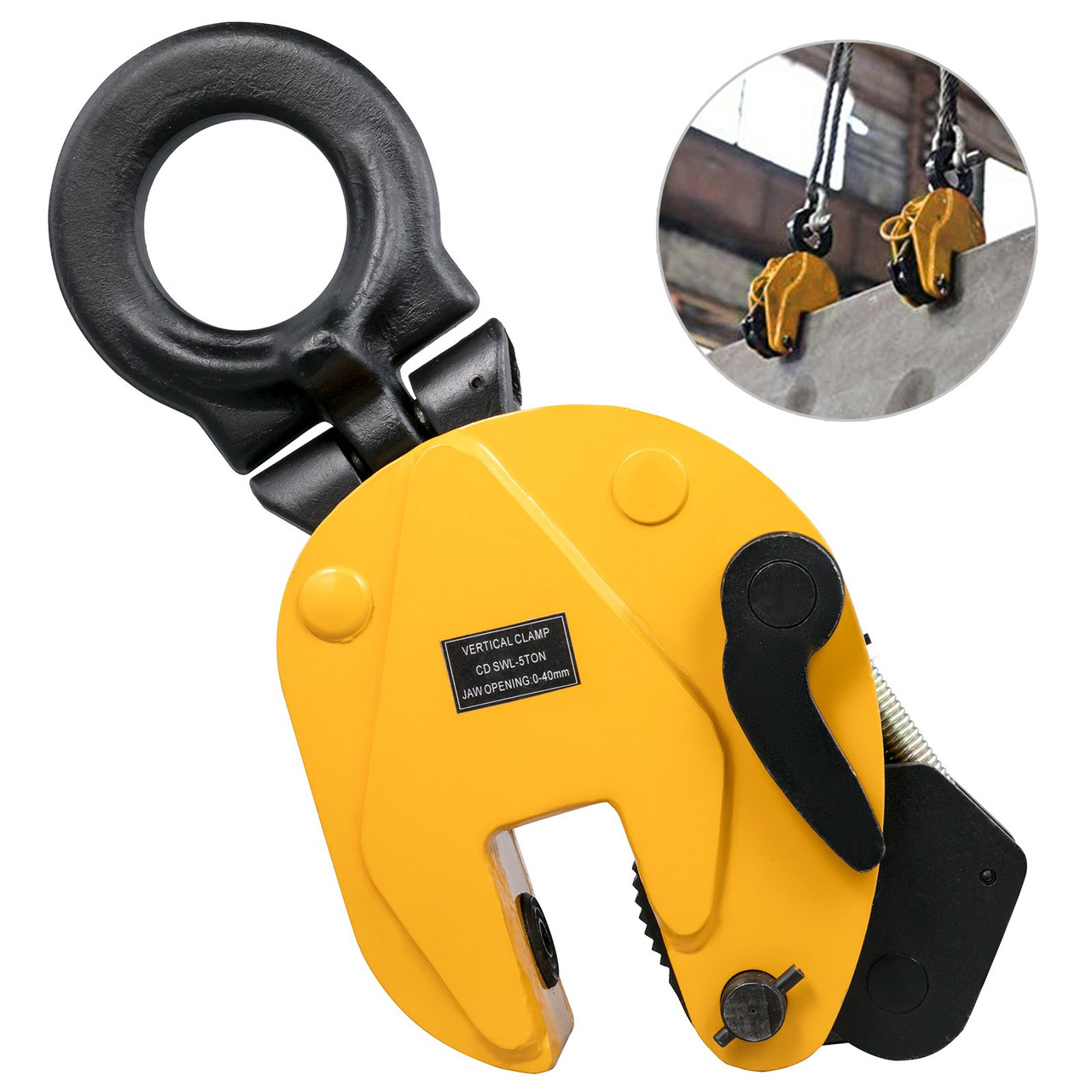 Lifting Clamp 11000Lbs/5T, Working Load Vertical Plate Clamp 0-1.2inch/30mm Jaw Opening, Industrial Steel Plate Clamp Sheet Metal Lifting Clamp Plate Lifting Clamp Handling Lifting Equipment