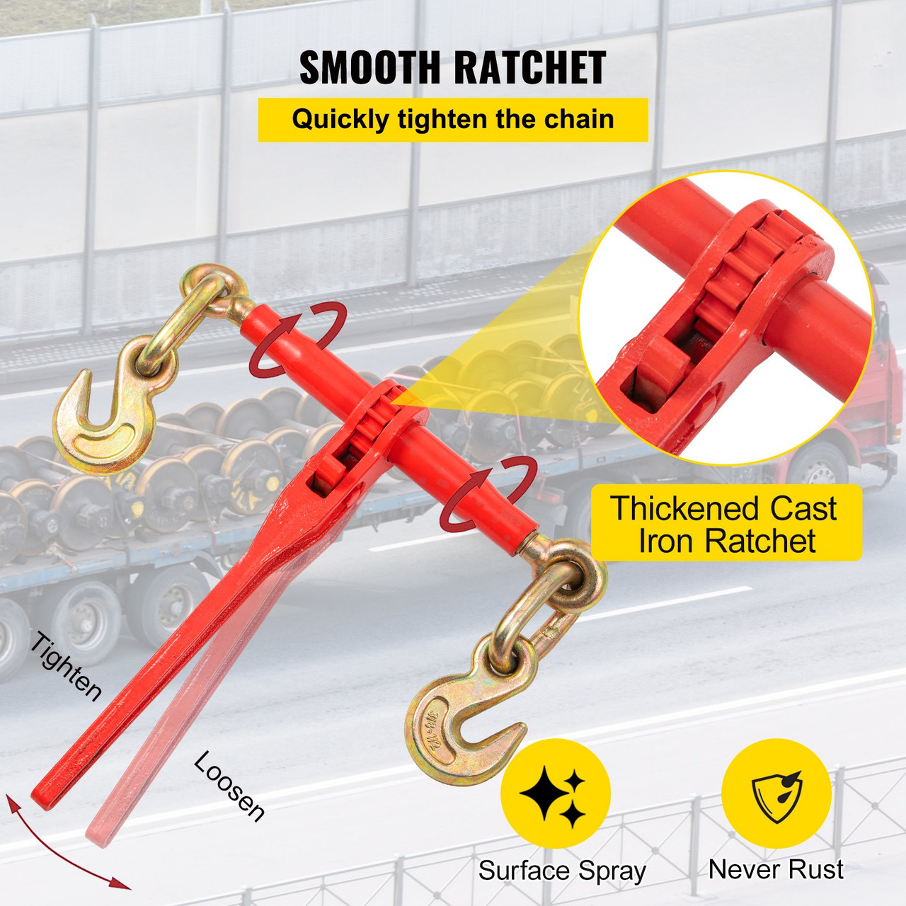 Chain Load Binder 5/16-3/8 inch Chain Binders Tie Down Heavy Cargo 2 Pieces