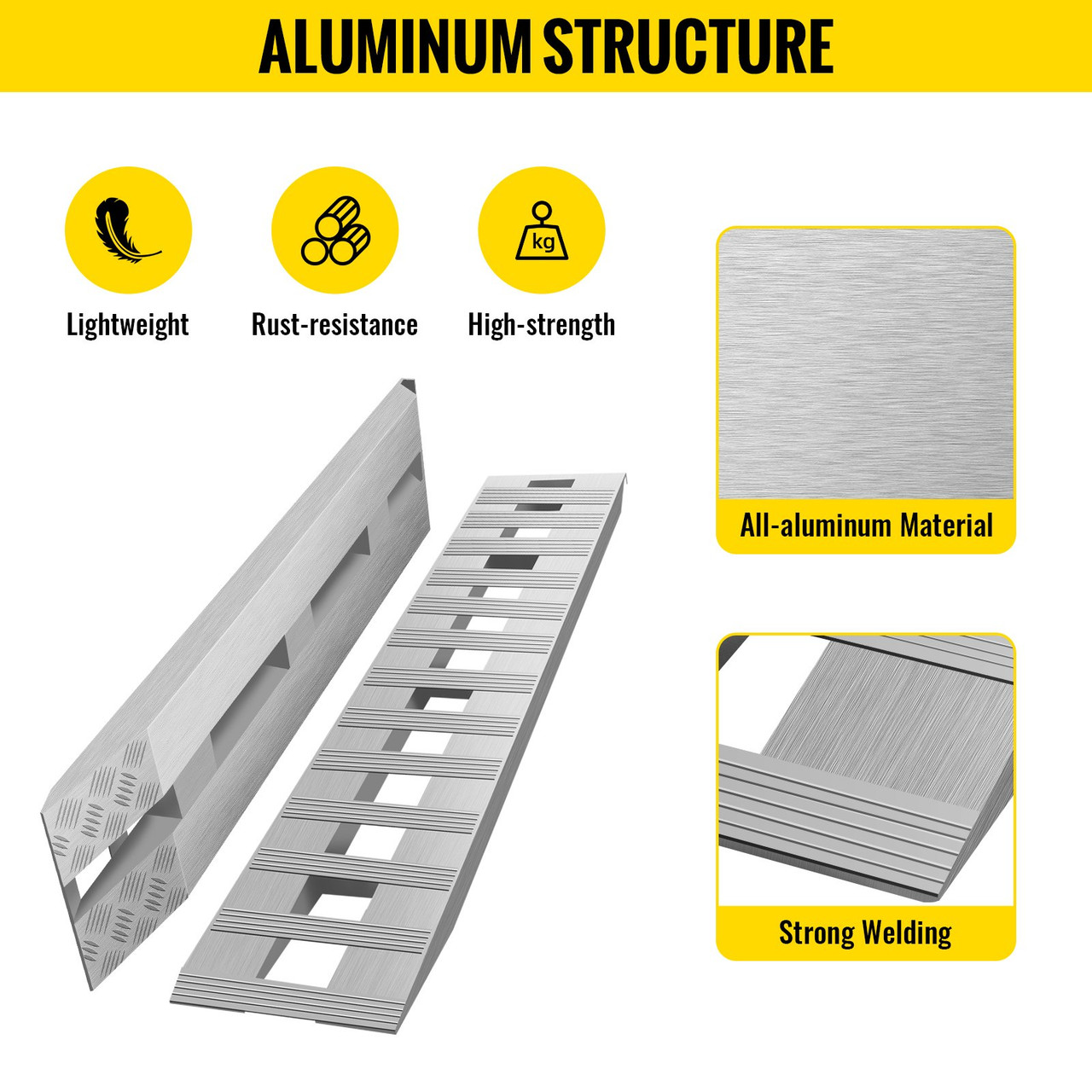 84"x14" Aluminum Ramps 6000Lbs Car Trailer Truck Hook End 1 Pair Ramps