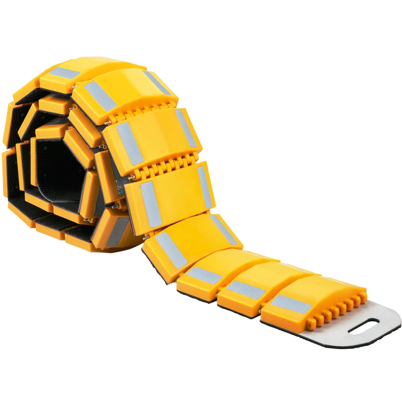 Portable Speed Bump 9.8 Ft Speed Hump Rubber Reflective Speed Bumps for Asphalt Concrete Gravel Driveway Roads Parking Lot Parking Hump Used On Car, Truck, Bus, Trailer, Streets, Shopping Mall