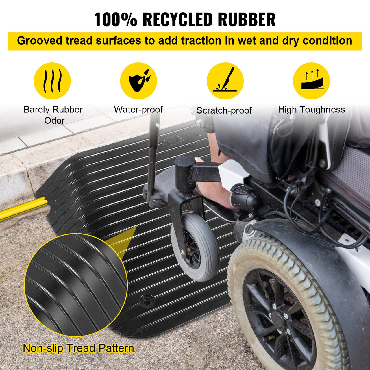 Rubber Kerb Ramp Rubber Threshold
Ramp 4" Rise for Wheelchair Access Ramp