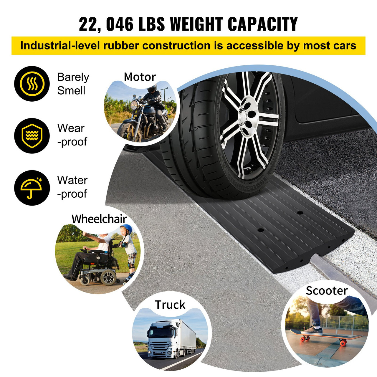 Curbside Driveway Ramp Driveway Curb Ramp Car Threshold Bridge Tack(2pack)