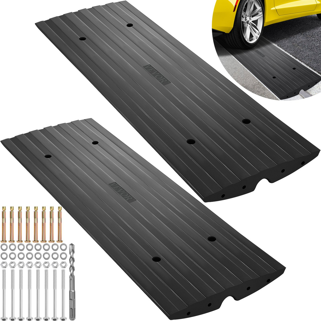 Curbside Driveway Ramp Driveway Curb Ramp Car Threshold Bridge Tack(2pack)