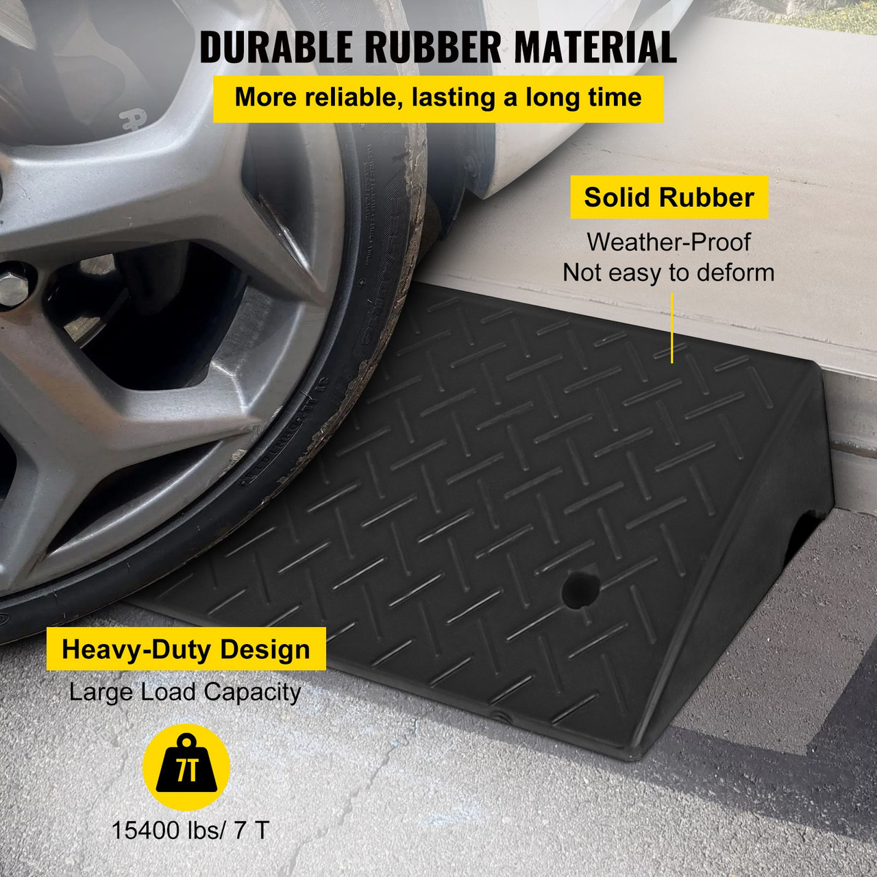 Heavy Duty Rubber Curb Ramp for Material Handling Transport Dolly