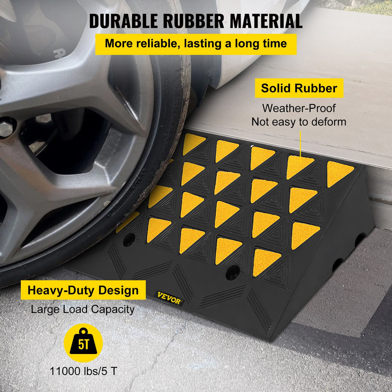 Heavy Duty Rubber Curb Ramp for Material Handling Transport Dolly