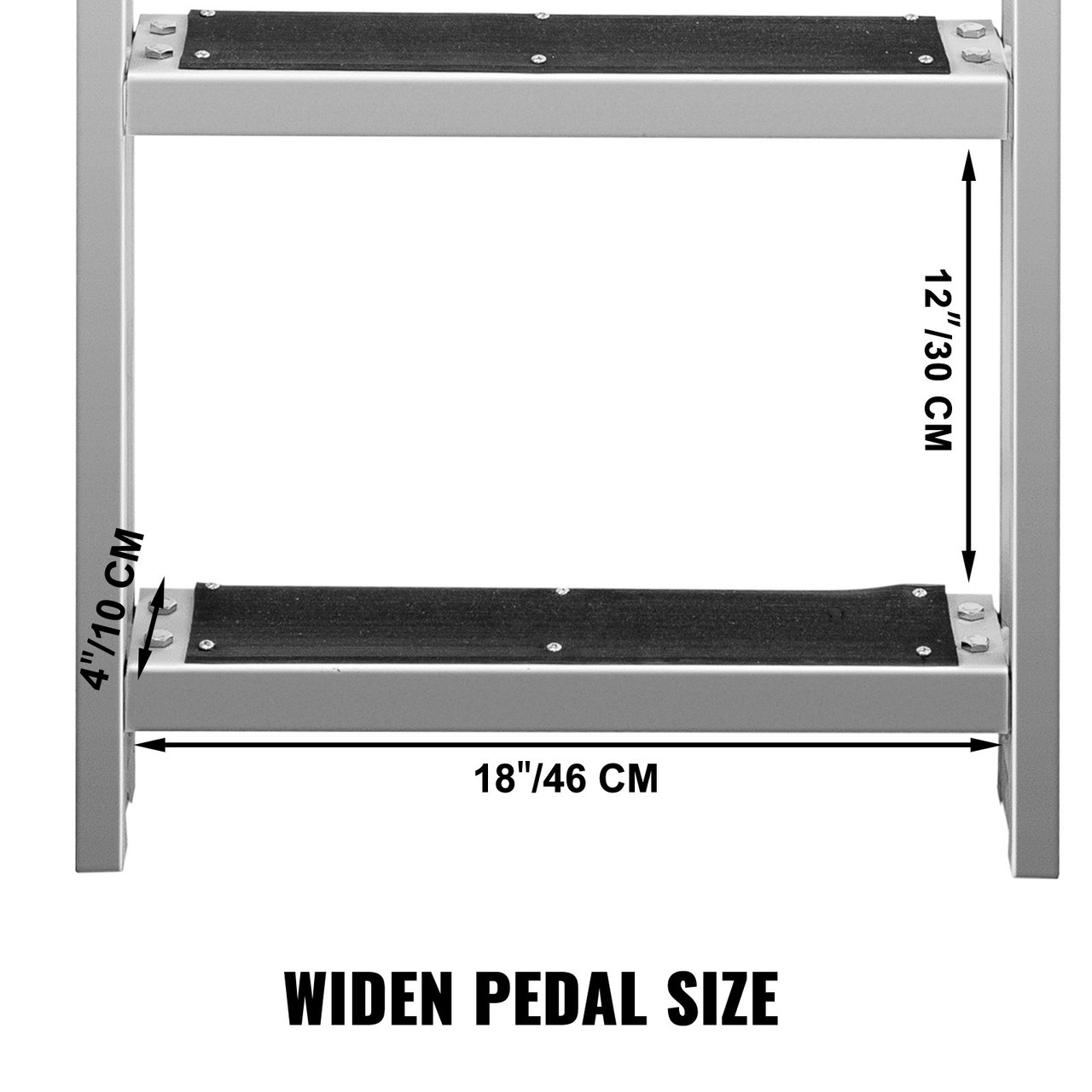 Dock Ladder with Rubber Mat, Pontoon Boat Ladder Aluminum 4 Step, Each Step 18" x 4", Swim Ladder 330Lbs Load, for Lake, Marine Boarding, Pool