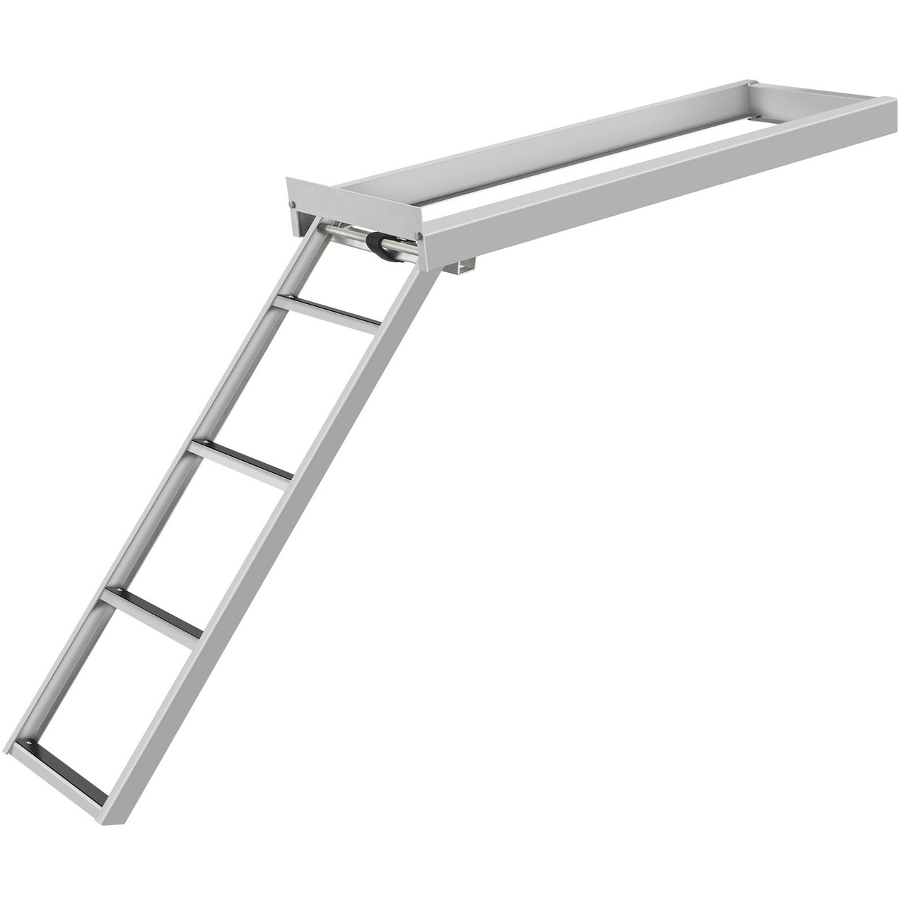 Aluminum Dock Ladder Boat Dock Ladder, 4 Steps, Pontoon Boat Ladder, Dock Stairs