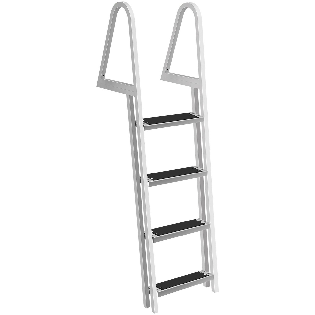 Removable Dock Ladder with Rubber Mat, Pontoon Boat Ladder with Mounting  Hardware, Swim Ladder Aluminum 4