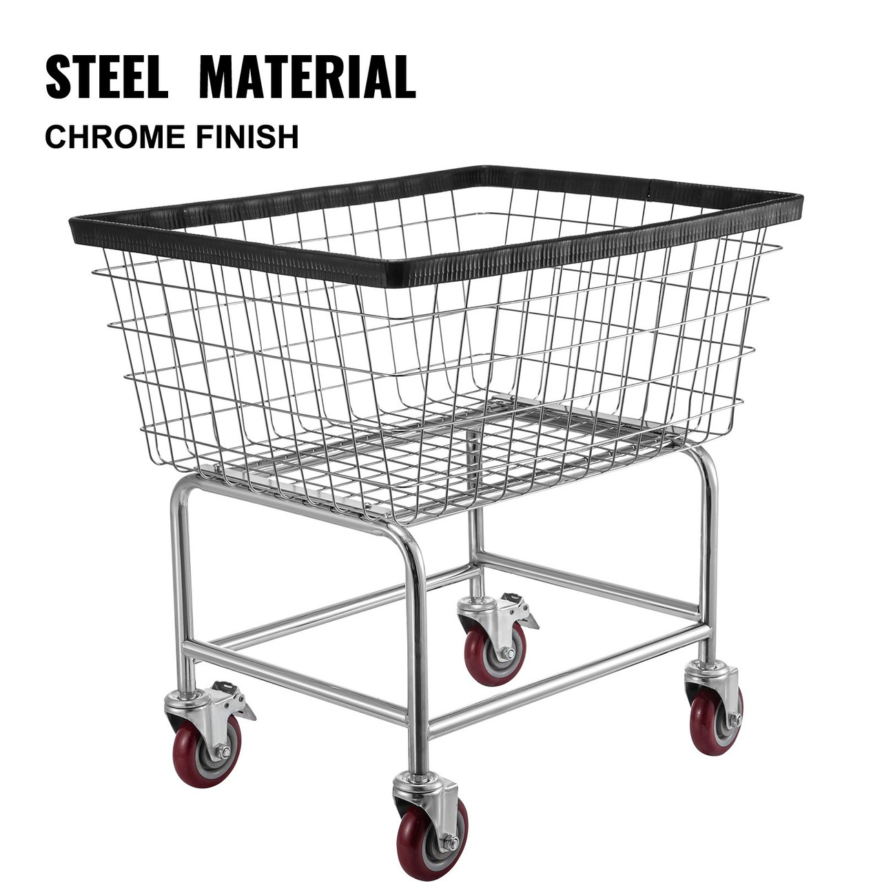 【極美品】LAUNDRY CART WITH POLE RACK CHROME Amazon.com: R&B Wire® 100E58 Heavy Duty Wire Laundry Cart