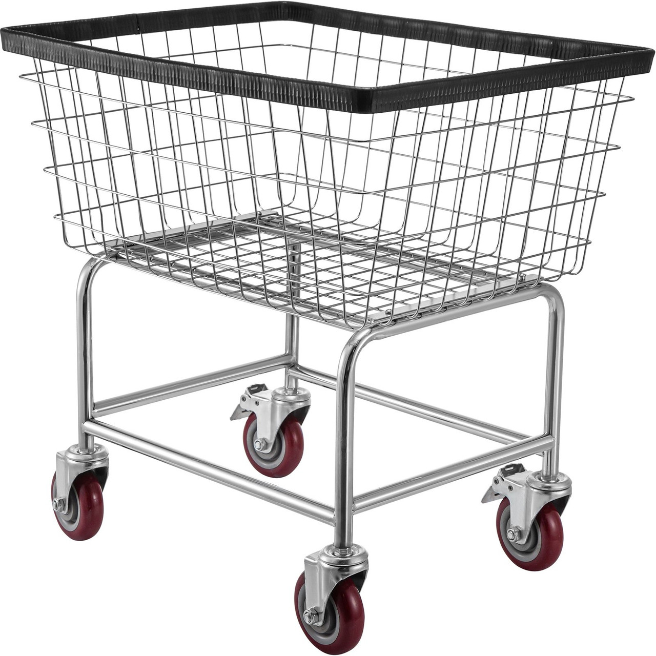 Wire Laundry Cart 2.2 Bushel, Wire Laundry Basket With Wheels 20''x15.7''x26'', Commercial Wire Laundry Basket Cart, Galvanized Steel Frame with 5'' Casters, Wire Basket Cart for Laundry