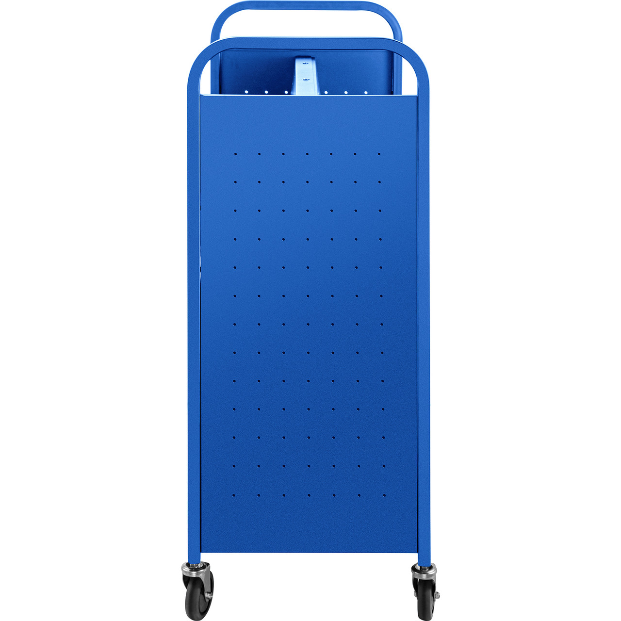 Book Cart Library Cart 200lb with Double Sided W-Shaped Sloped Shelves in Blue