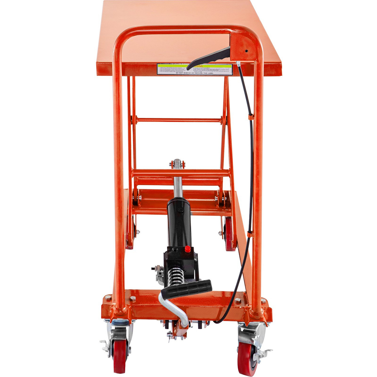 Hydraulic Scissor Cart Lift Table Cart 500lbs Manual Scissor Lift Table Orange
