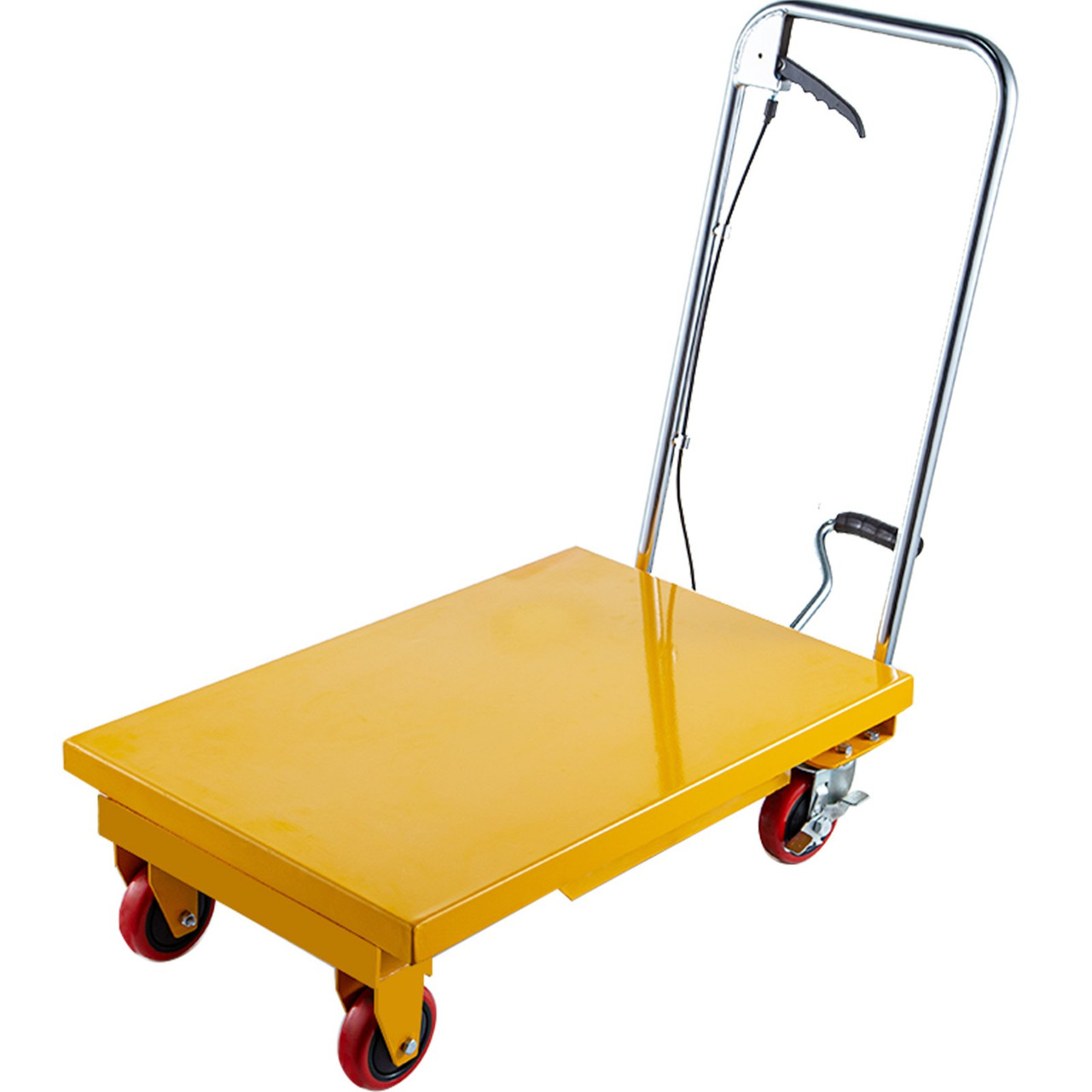 Hydraulic Lift Table Cart, 600lbs Capacity Hydraulic Scissor Cart, 28.5" Lifting Height Scissor Lift Table, Single Scissor Lift Cart w/Foot Pump, 32.1''x19.7'' Table Size, for Freight Lifting