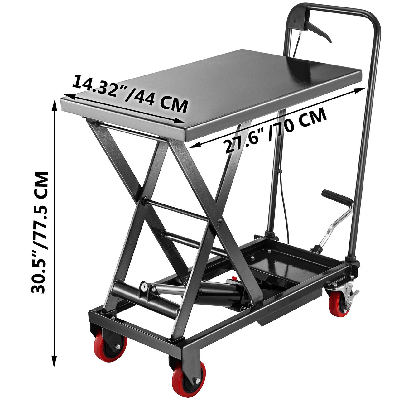 Hydraulic Scissor Cart Manual Scissor Lift Table 500lbs Lift Table Cart