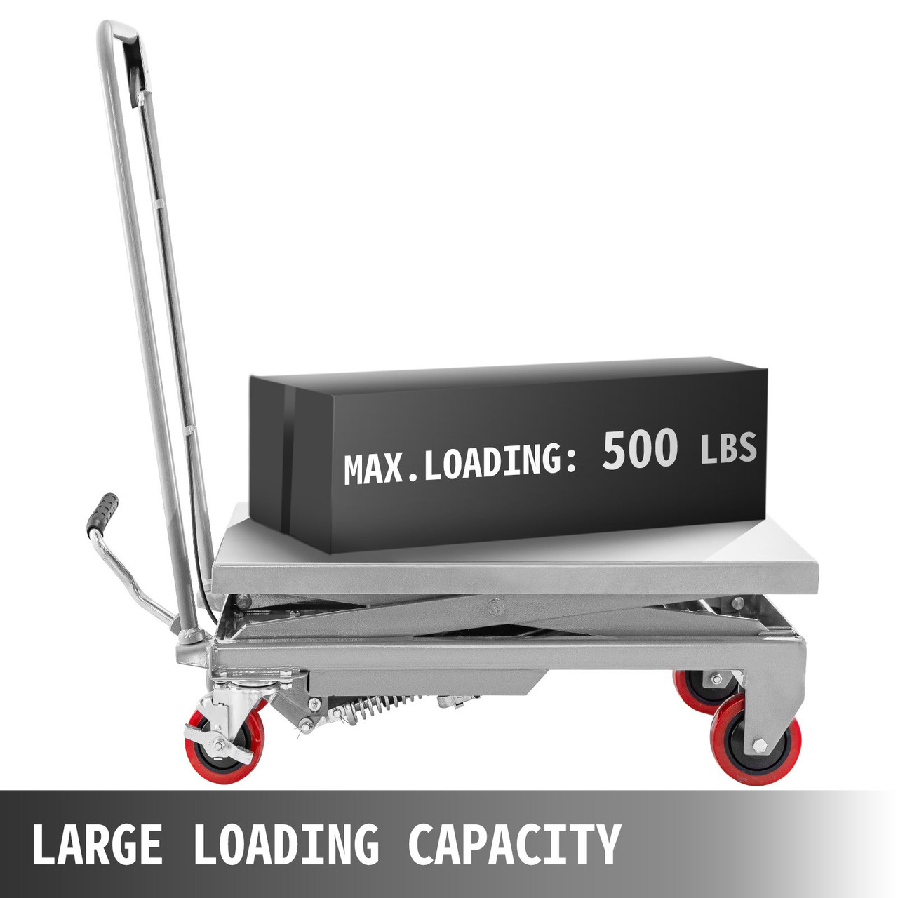 Hydraulic Scissor Cart Lift Table Cart 500lbs, Manual Scissor Lift Table In Grey