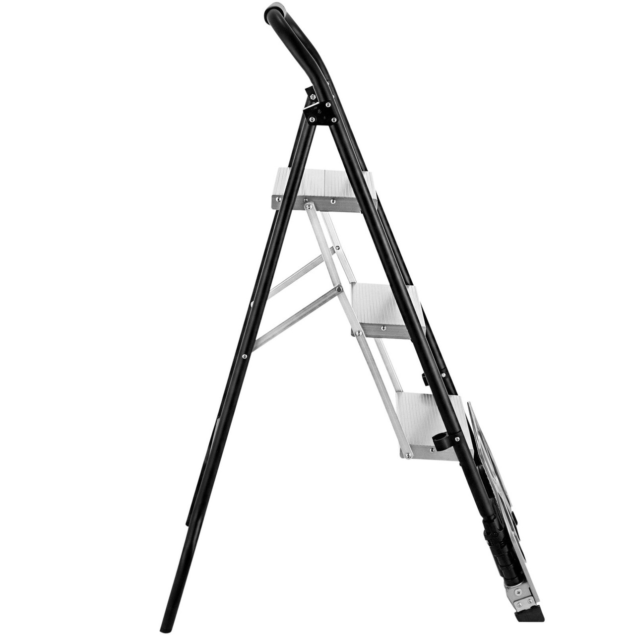 3-steps Ladder Cart 2-in-1 Convertible Step Ladder Folding Hand Truck Trolley