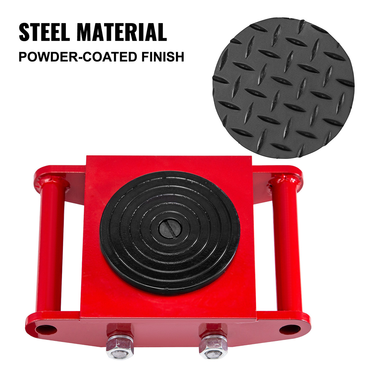 4pcs Machinery Mover, 6T Machinery Skate Dolly, 13200lbs Machinery Moving Skate, Machinery Mover Skate w/ 360ø Rotation Cap and 4 Rollers, Heavy Duty Industrial Moving Equipment, Red