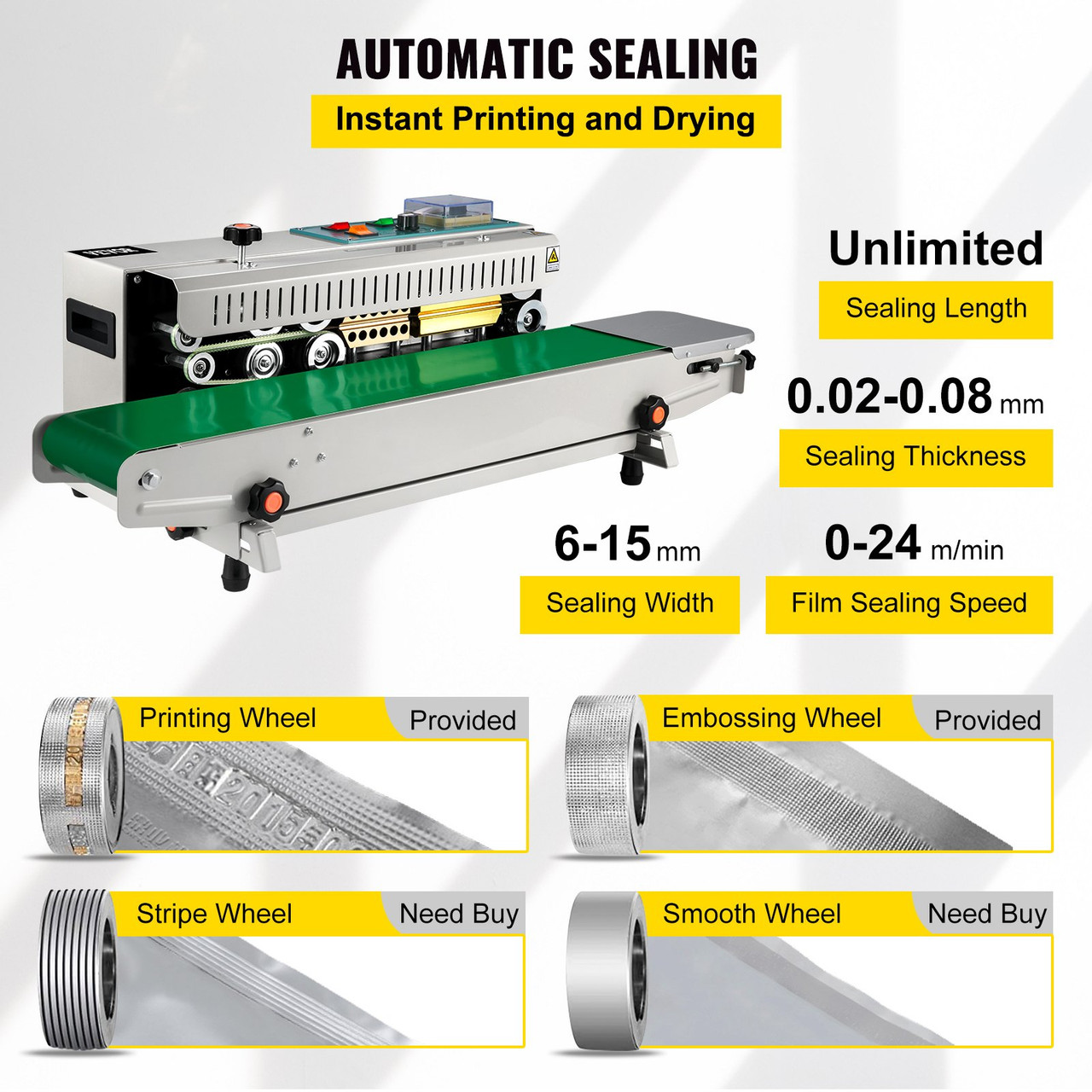Auto Continuous Sealing Machine Horizontal Sealer Plastic PVC Membrane Bag Film Band Sealer