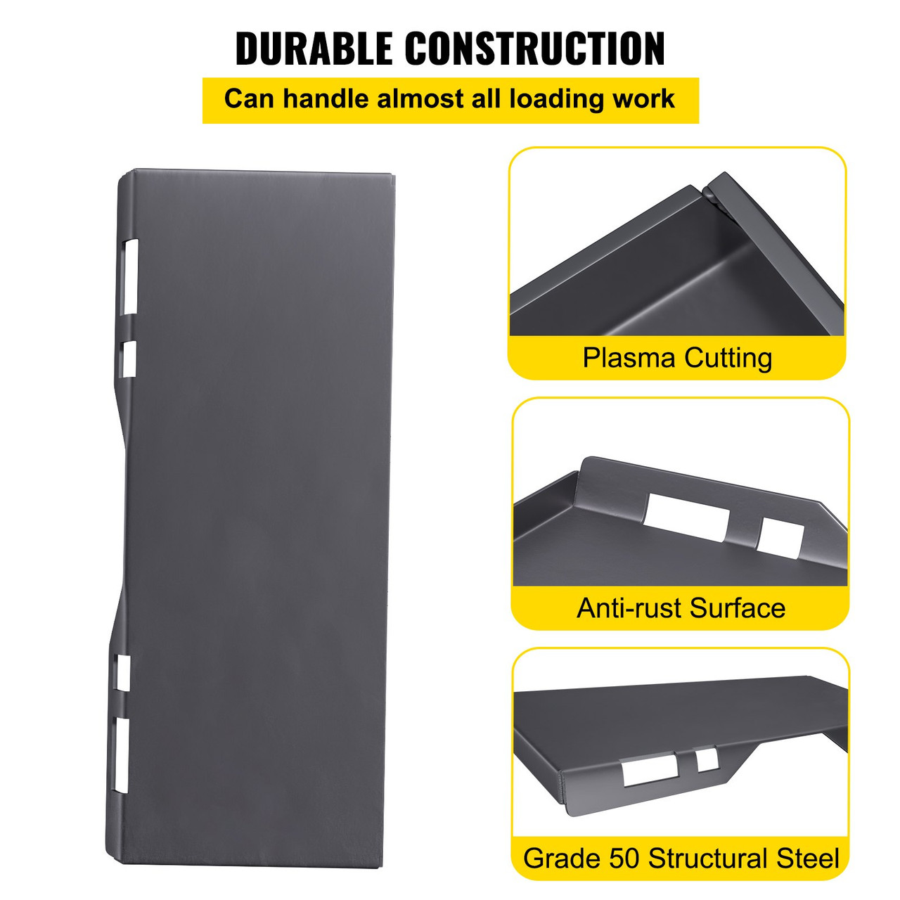 Skid Steer Mount Plate Thick Skid Steer Attachment Plate Steel Quick Attachment Loader Plate with 3 Additional Welding Rods Easy to Weld or Bolt to Different Accessories (1/4")