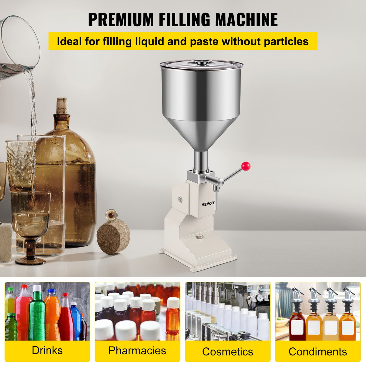 filling machine, Manual Filling Machine For Liquid & Paste, 304 Stainless  Steel Bottle Filler Machine 5-50Ml For Cosmetic Oil Lip Gloss Cream Shampoo