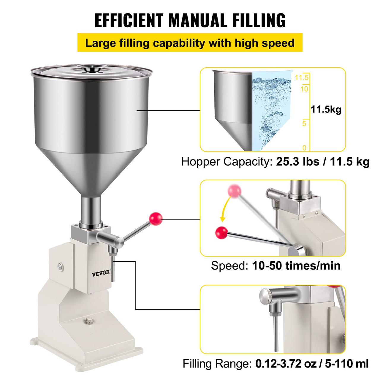 Manual Liquid Filling Machine 5-110ml, Manual Filling Machine