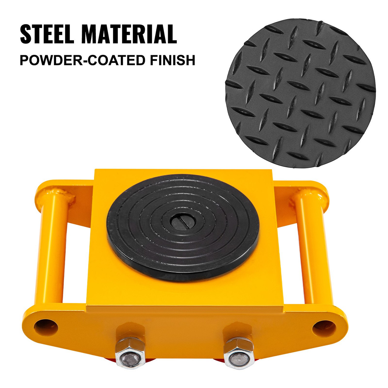 4pcs Machinery Mover, 6T Machinery Skate Dolly, 13200lbs Machinery Moving Skate, Machinery Mover Skate w/ 360Ã¸ Rotation Cap and 4 Rollers, Heavy Duty Industrial Moving Equipment, Yellow