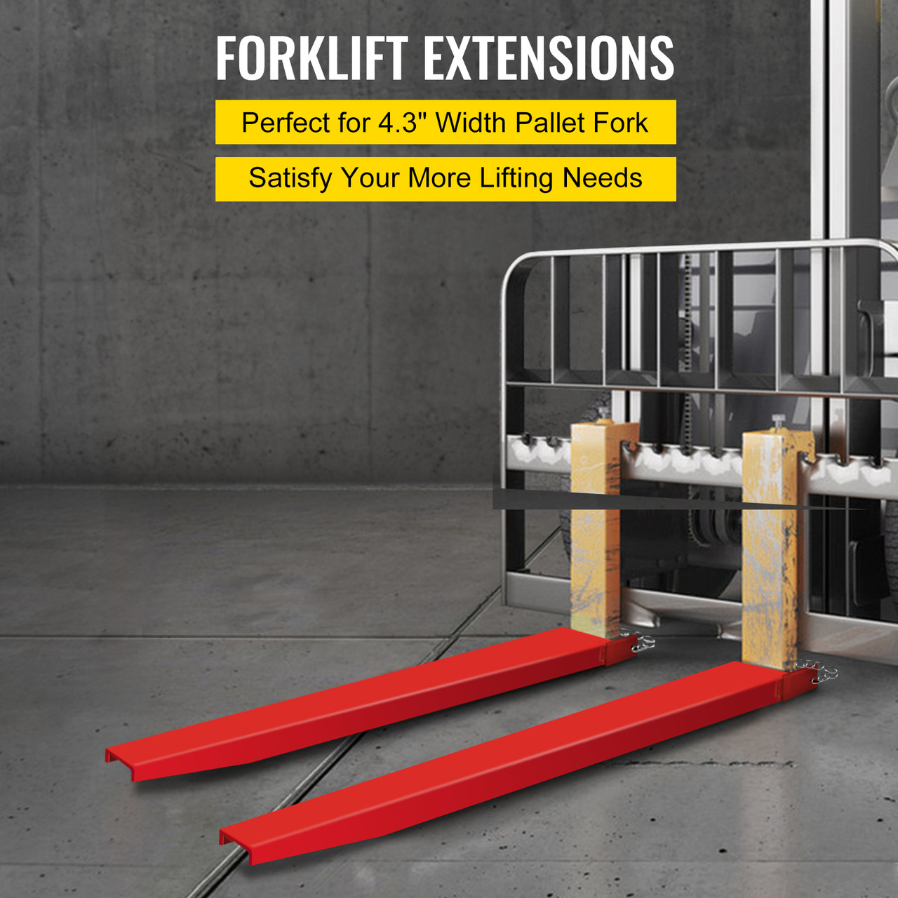 84x4'' Forklift Pallet Fork Extensions Pair Steel Great Lift Truck