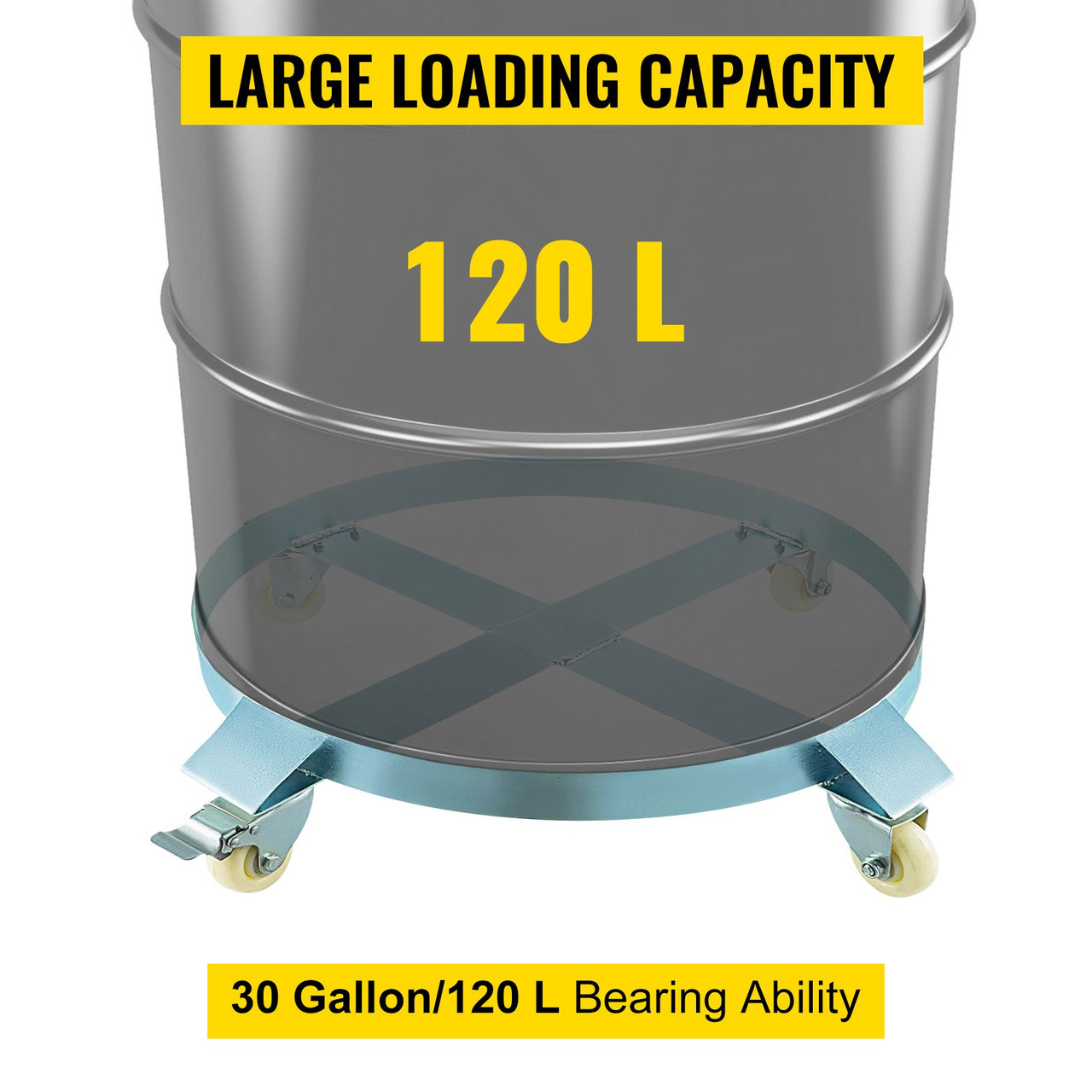 Swivel Drum Dolly 30 Gallon With 4 Caster Wheels Easy Moving Caster Cross Straps
