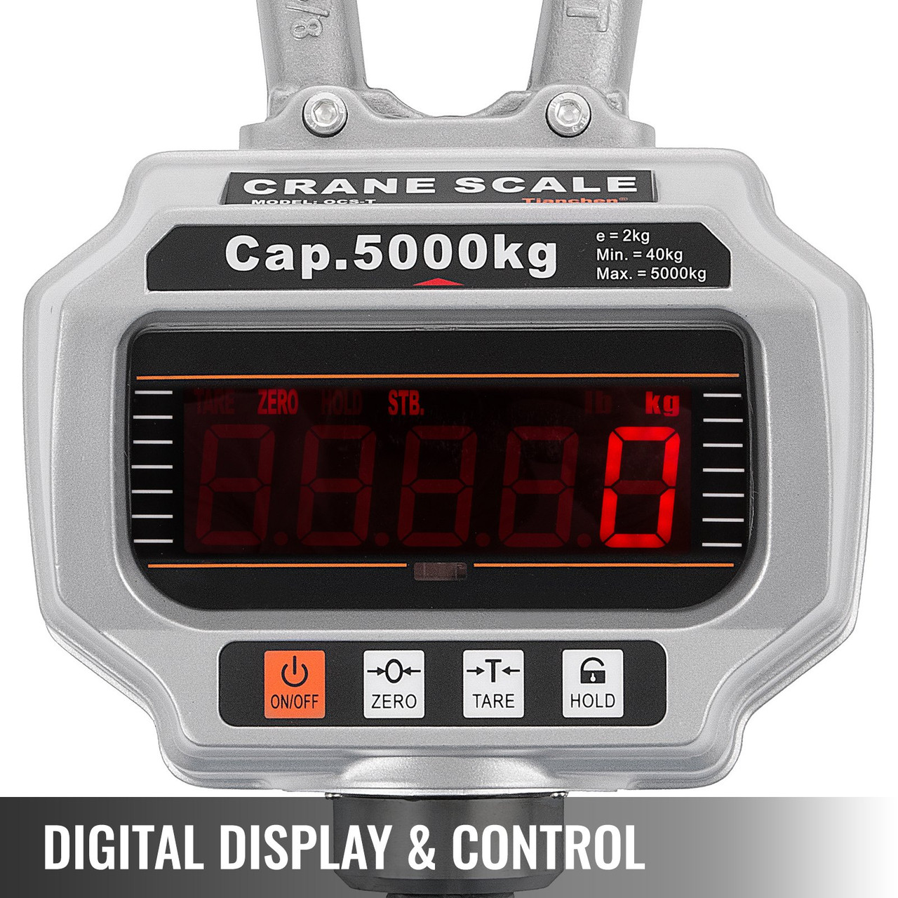 OCS-T 5000kg 11,000 LB Heavy Duty Digital Crane Hanging Scale w/ LED Display