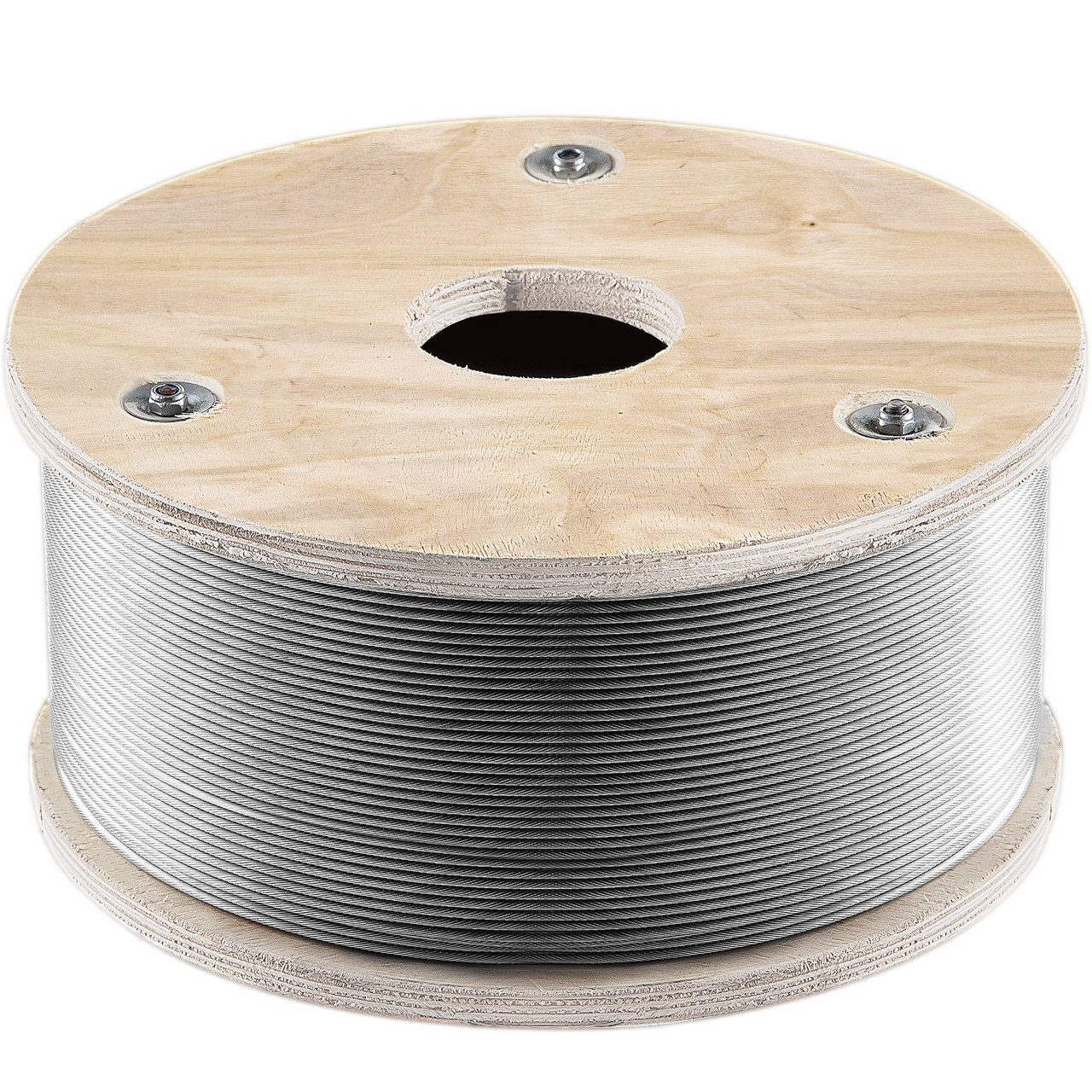 T316 Stainless Steel Wire Rope, 1/8'' Steel Wire Cable, 500ft Aircraft Cable w/ 1x19 Strands Core, Steel Cable Wire 2100 lbs Breaking Strength for Railing Decking, Stair, Clothesline, Handrail