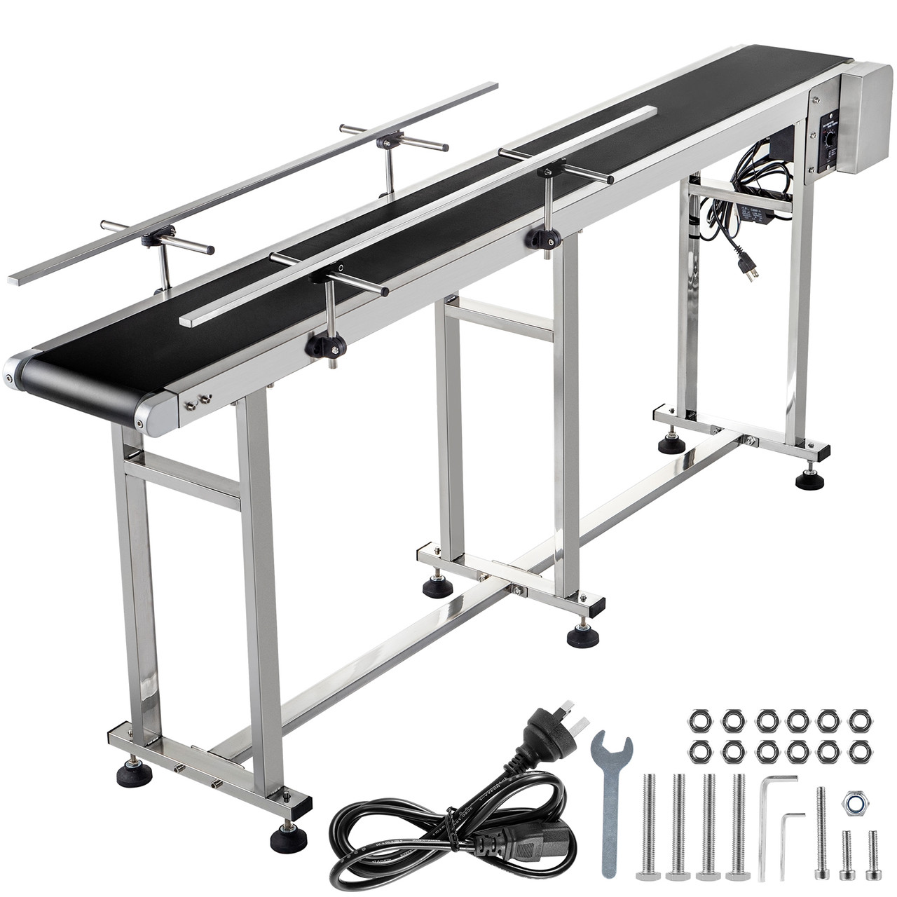 Belt Conveyor Pvc Conveyor Belt 71 X 7.8-inch, Motorized Conveyor, W/ Guardrails
