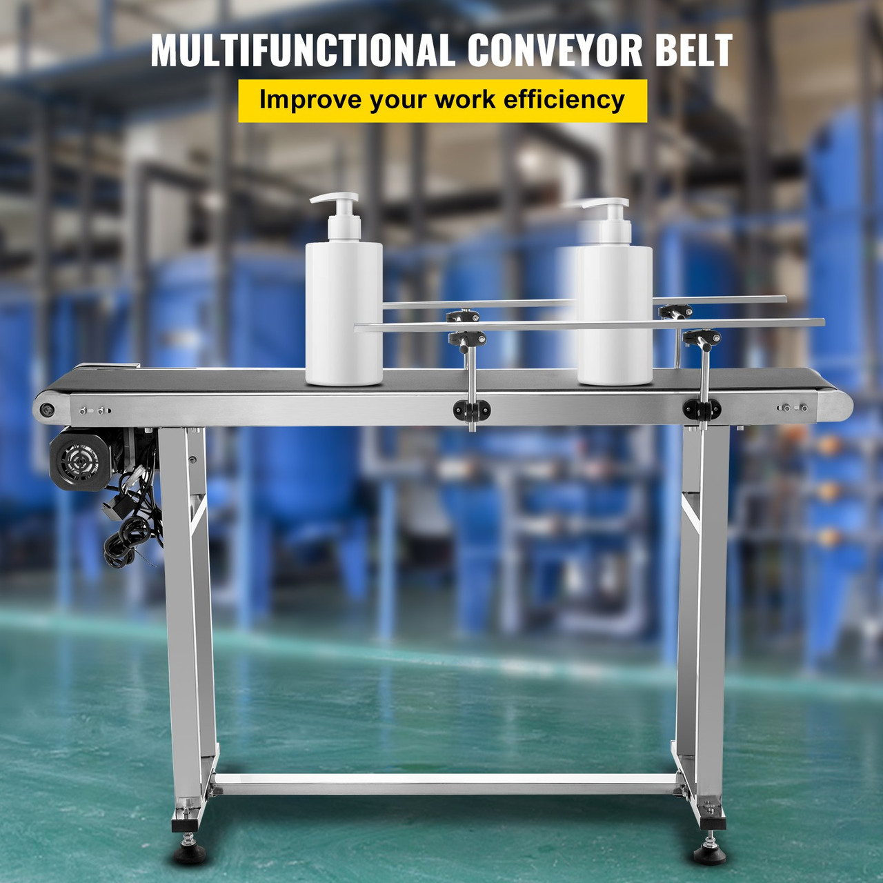 Belt Conveyor Pvc Conveyor Belt59x 15.7-inch, Motorized Conveyor W/ Guardrails