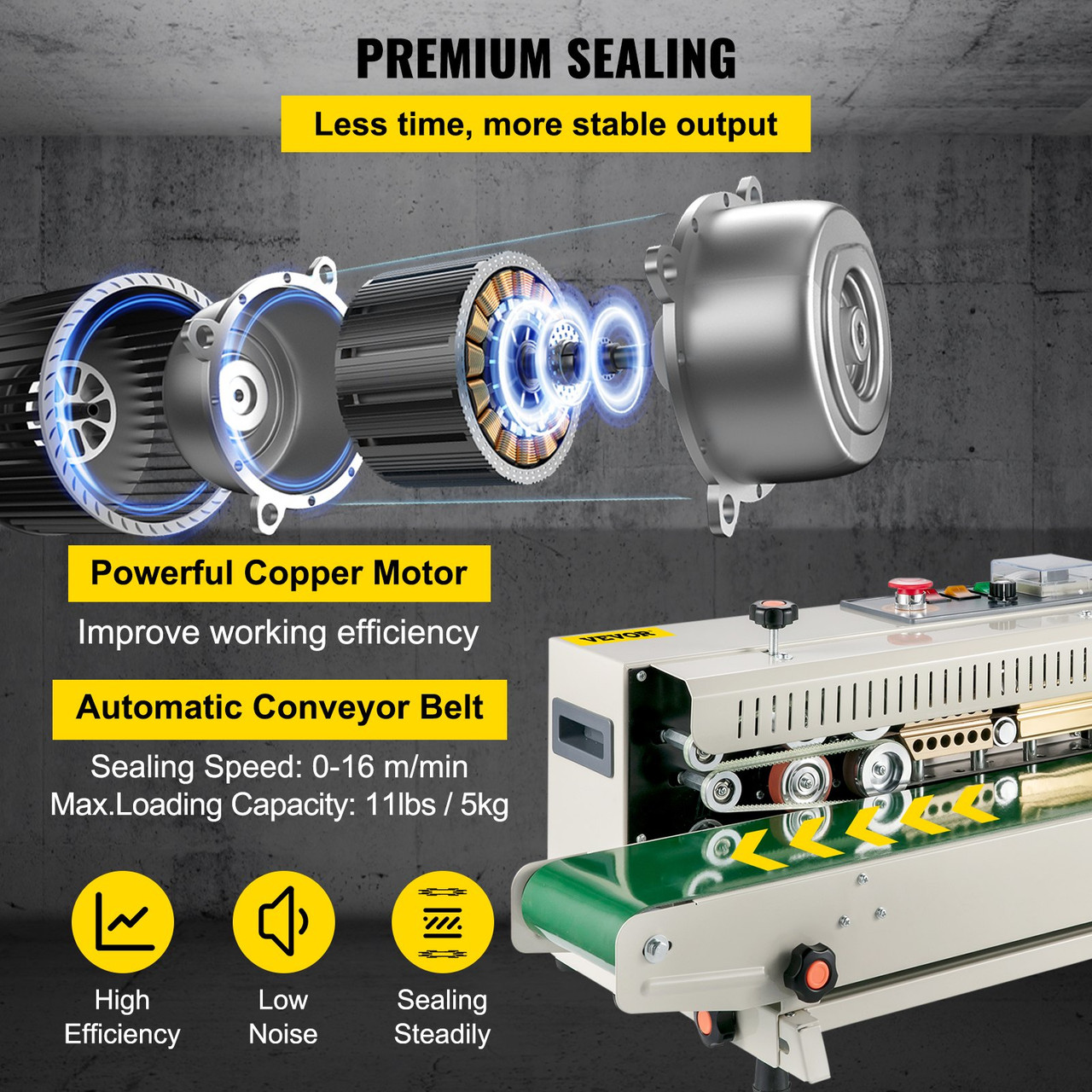 New FR-770 Continuous Band Horizontal Bag Sealer Automatic Sealing Machine 110V