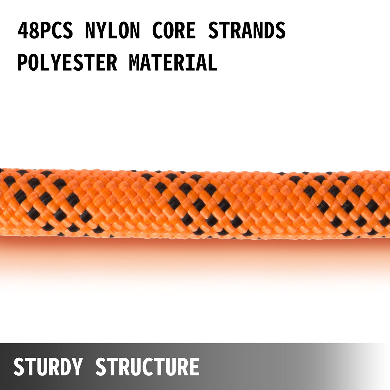 7/16" Double Braid Polyester Rope 150ft Dacron Rope 550kg Emergency Rappelling