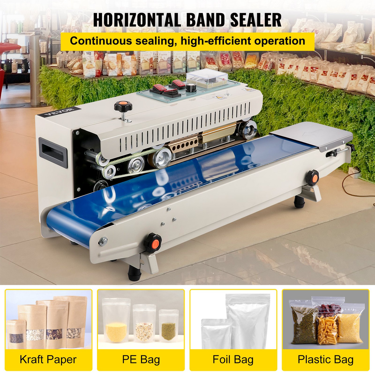 Continuous Band Sealer FR900 Auto Horizontal Sealing Machine 110V for Bag