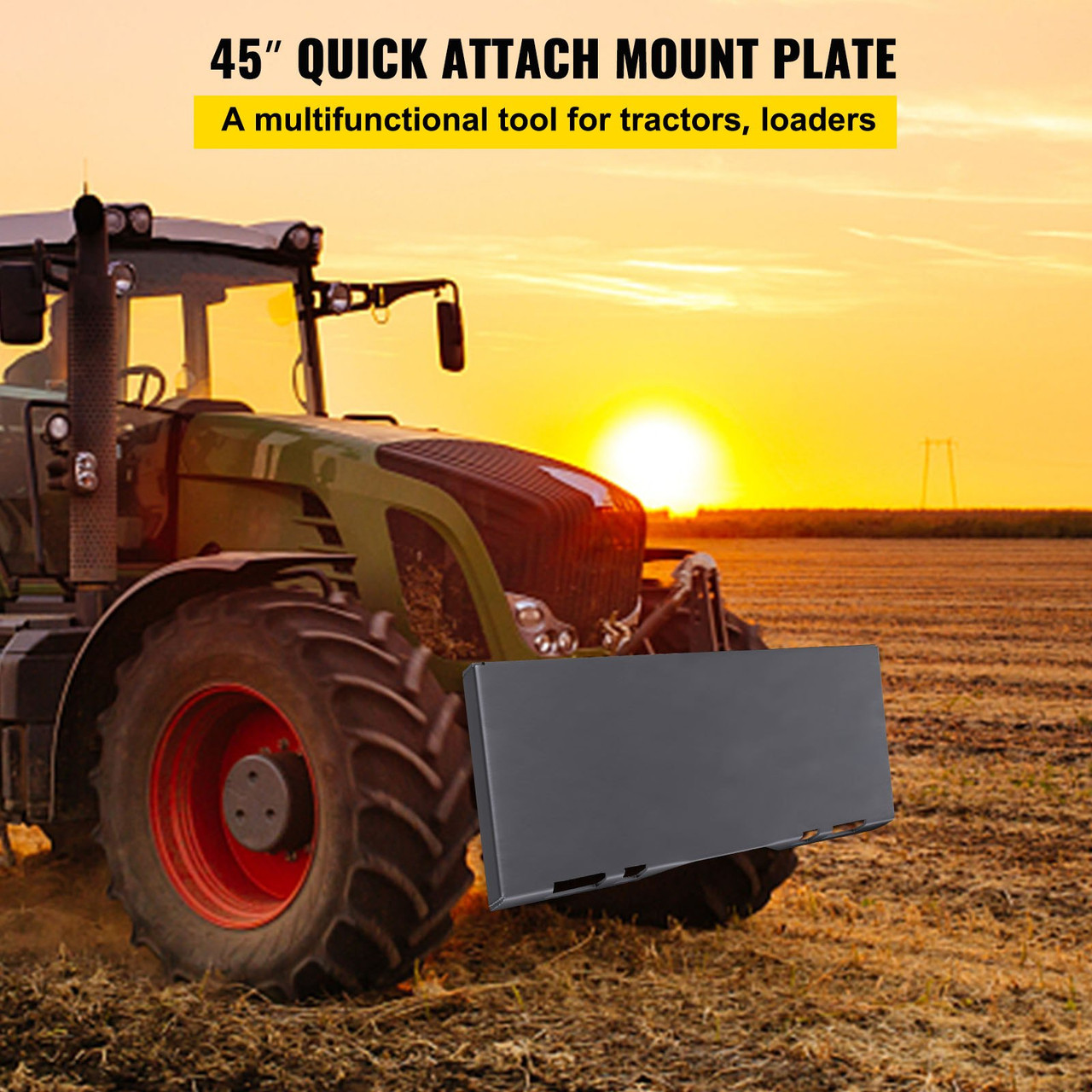 Skid Steer Mount Plate Thick Skid Steer Attachment Plate Steel Quick Attachment Loader Plate with 3 Additional Welding Rods Easy to Weld or Bolt to Different Accessories (5/16")