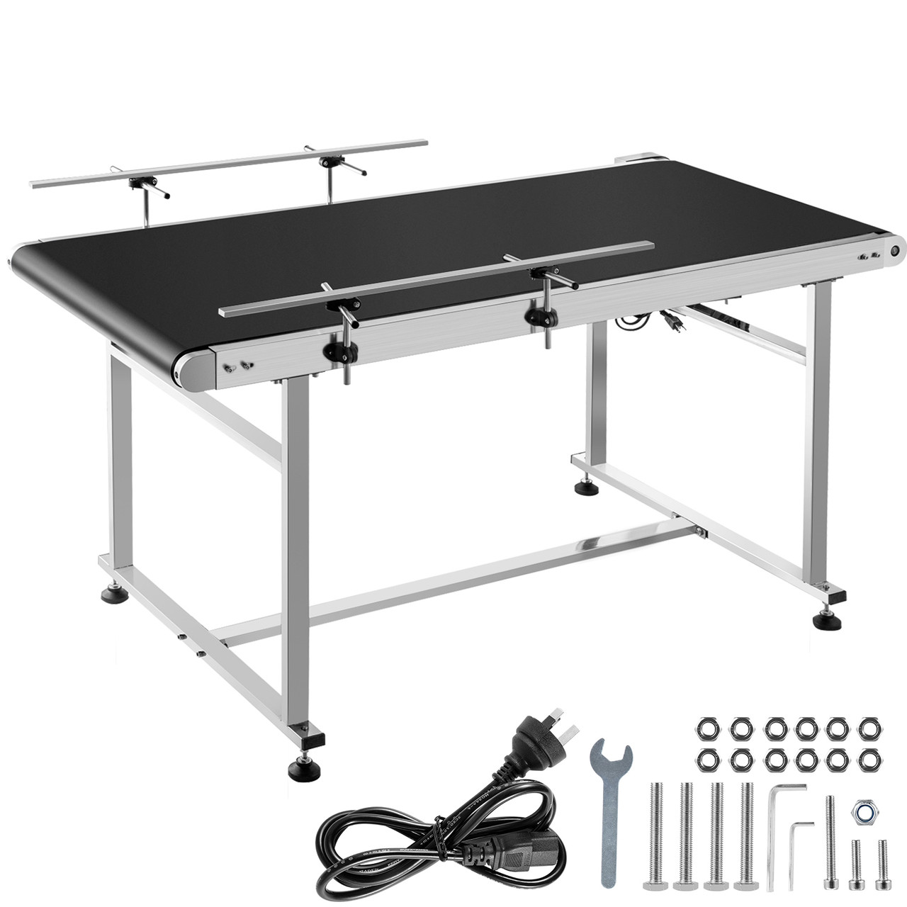 Belt Conveyor PVC Conveyor Belt 59x23.6In Motorized Conveyor w/ Guardrails